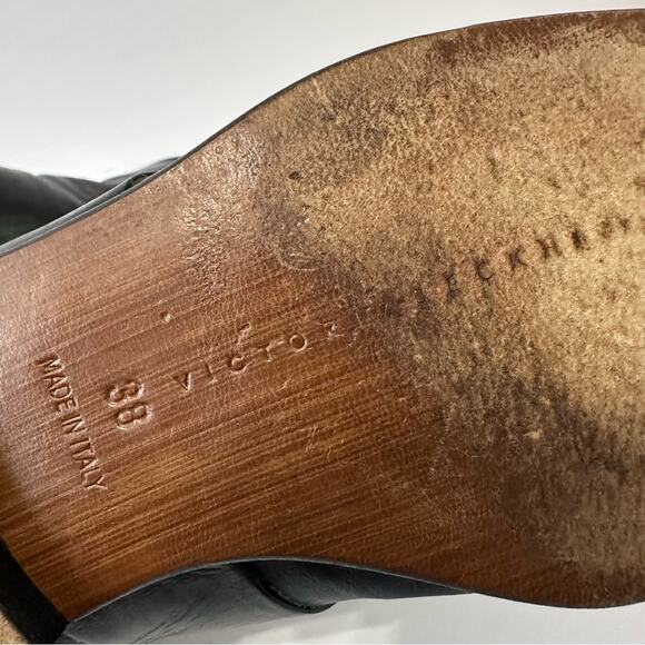 Victoria Beckham Black Flats size IT 38 Leather Loafer Square Toe - Picture 2 of 8